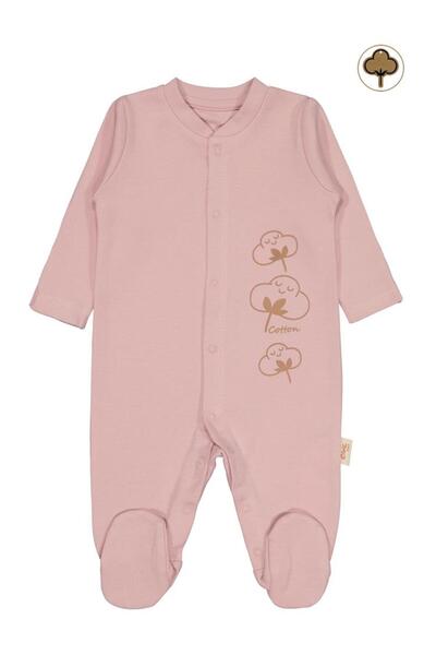 Civil Baby Bebek Organik Patikli Tulum 0-3 Ay Pembe