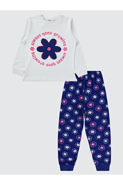 Civil Girls Daisy Patterned Pajama Set for Ages 6-9 - Blue7-8 Years Old