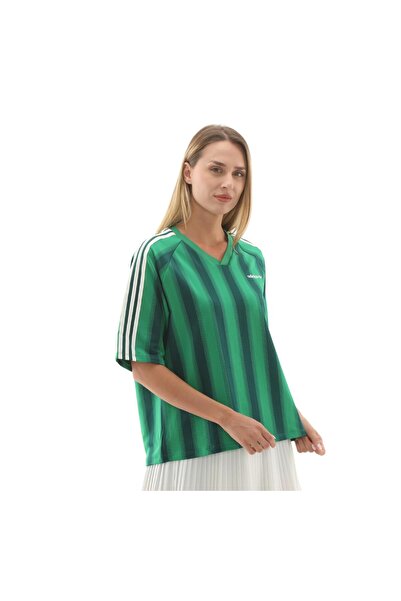 adidas JW6022-K Γυναικείο μπλουζάκι Linear Tee Πράσινο