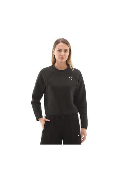 Puma 688142-01 Evostrıpe Comfort Short Crew Kadın Ceket Siyah