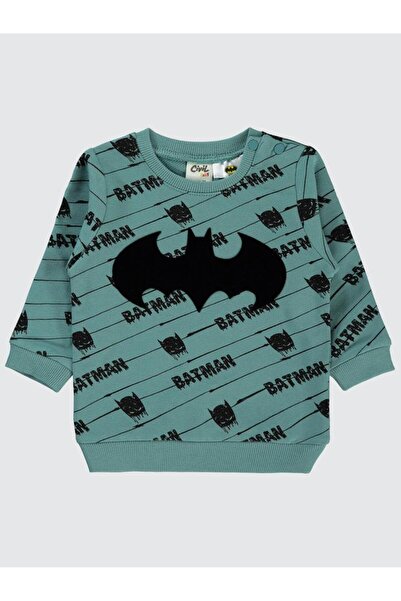 Batman Erkek Bebek Sweatshirt 6-18 Ay - Yeşil6-9 Ay