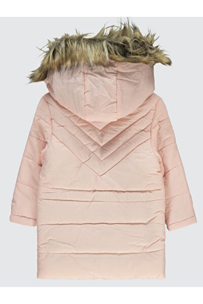 Civil Girls Körük Cepli Kuşaklı 2-5 Yaş Mont - Pudra2-3 Yaş