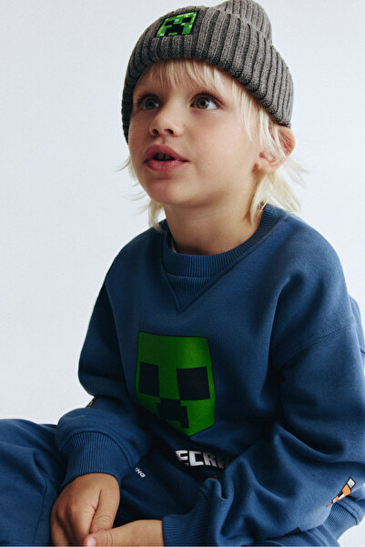 H&M 2 Parçalı Baskılı Sweatshirt Set