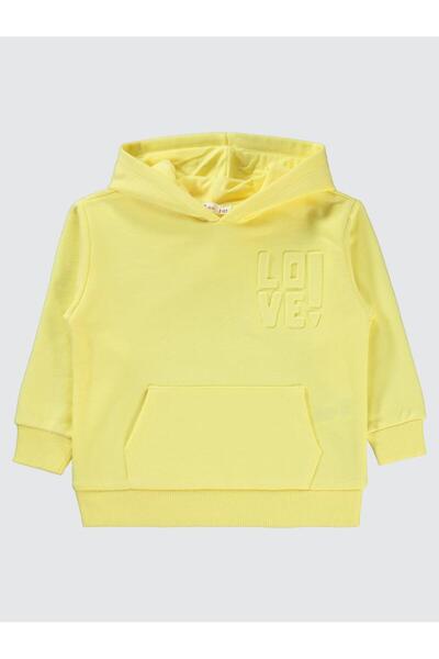 Civil Girls Kanguru Cepli 2-5 Yaş Sweatshirt - Sarı 3-4 Yaş