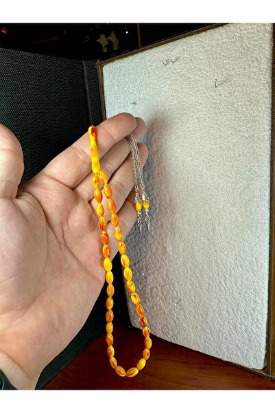 Anemore Collection سبحة كهرمان بودرة أصفر-أحمر T-235