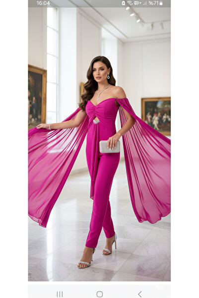 Robes Λευκά μανίκια σιφόν - Βραδινό φόρεμα φόρεμα με ντραπέ παράθυρο