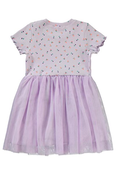 Civil Girls Lale Baskılı 2-5 Yaş Elbise - Lila3-4 Yaş