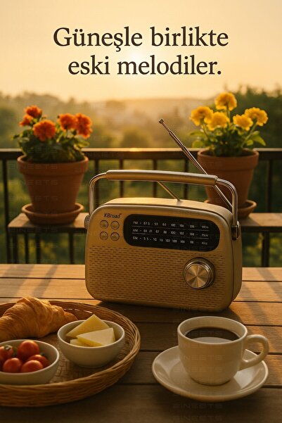 Zineets Nostaljik Radyo Fm Ahşap Görünümlü Bluetooth Hoparlör Ahşap Renk Vintage Işıklı Usb Sd