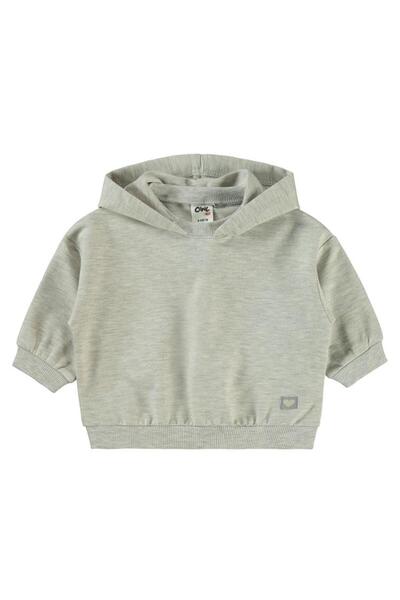 Civil Baby Civil Basic Heart Label Hooded 6-18 Months Sweatshirt - Gray 18-24 Months