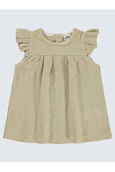 Civil Baby Müslin 6-18 Ay Elbise - Kahverengi 12-18 Ay