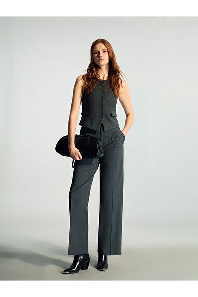 LC Waikiki Anthracite Crew Neck Women's Vest