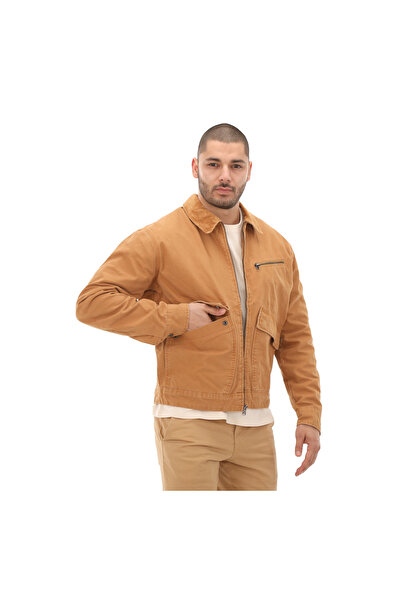 Timberland B0A5Tgfp471-R Timberland Washed Canvas Jacket Men's Jacket Brown