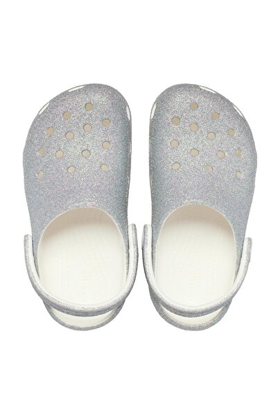 Crocs 210985-100 Classic Iridescent Glitter Cgt &amp; Ccedil;Παιδικές Παντόφλες Γκρι