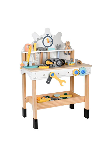 Generic Kids Tools, Wooden Play Workbench With Tool Set, Wooden Construction Toy For Kids