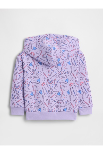 GAP Kız Bebek Lila Relaxed Logo Grafik Sweatshirt