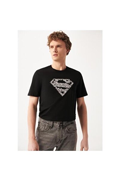 Mavi Tricou negru Superman cu imprimeu pentru bărbați 0610494-900