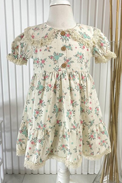 SUBU TASARIM Beige Vintage Dress - MDVK130