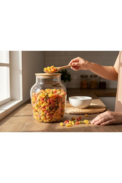 KAVEH Glass Storage Jar with Bamboo Lid 1,800 ml