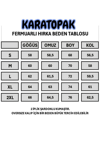 Karatopak 2'li Kapüşonlu Unisex Fermuarlı Sweatshirt / Hırka