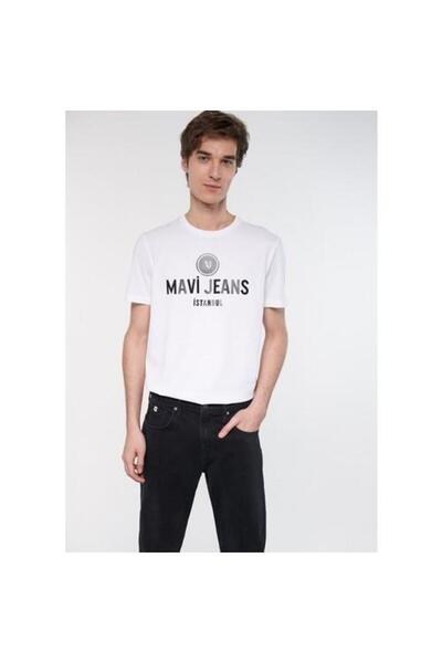 Mavi Ανδρικό λευκό μπλουζάκι (066195-620)