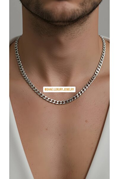 Shae Jewelry 1.2mm Flat Chain Men's Necklace 60cm Stainless Steel