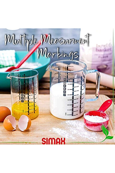 Genel Markalar Simax Borosilikat Cam 2’li Ölçü Kabı Seti 0,5L & 1L – Fırın/Mi...
