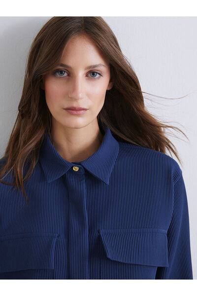 LC Waikiki Vizyon Yeni Sezon Dokulu Oversize Kadın Gömlek Tunik