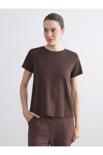 LC Waikiki طاقم الرقبة تي شيرت المرأة