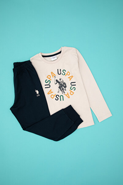 U.S. Polo Assn. Erkek Çocuk Bej Pijama Takımı 50318681-VR011
