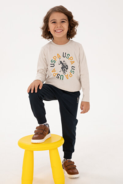 U.S. Polo Assn. Erkek Çocuk Bej Pijama Takımı 50318681-VR011