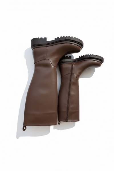 DURUNUN BUTİĞİ Cizme casual pentru femei Dulanca maro cu fermoar lateral