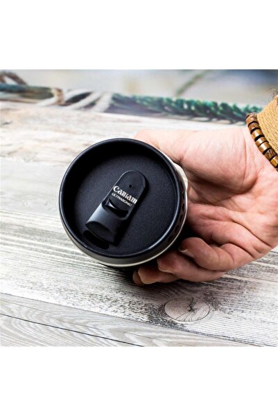 Kalemedair Objektif Görünümlü Caniam Paslanmaz Çelik Termos Bardak - Siyah M1