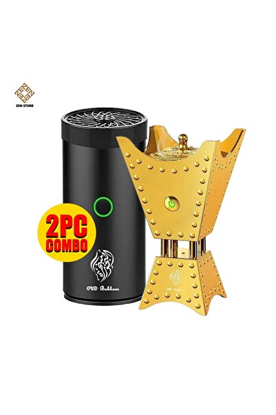 Zen Store Bluetooth Quran Speaker White Sq668 With Electric Incense Burner USB Type-C Rechargeable Black BK08