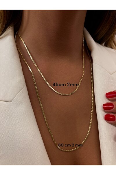 Butik XUping 14K S Kıvrımlı Wave Zincir Kolye