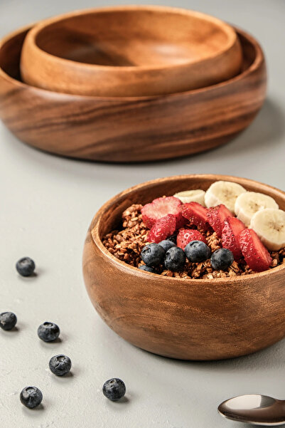 AVANTAGE HOME Bella - Acacia Set of 3 Large Size Bowls 25 cm / 20 cm / 15 cm