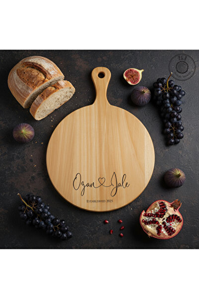 BG WOOD Kişiye Özel Masif Ayos Ağacı Lux Pizza Küreği, Ahşap Pizza Sunumu, Mu...