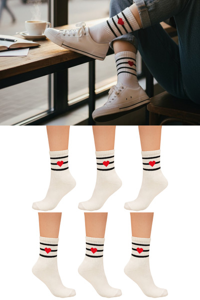 stellare مجموعة من 6 جوارب قطنية منقوشة للكلية