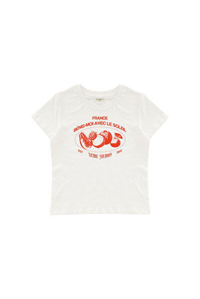 lethestudios Le Soleil Τυπωμένο Μπλουζάκι Μπρεφλάριστο Κροπ Τοπ