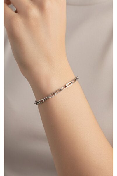 Rua Jewelry سوار سلسلة مشبك فولاذي 4 ملم لون فضي |   لا يسود التعتيم، للجنسين...