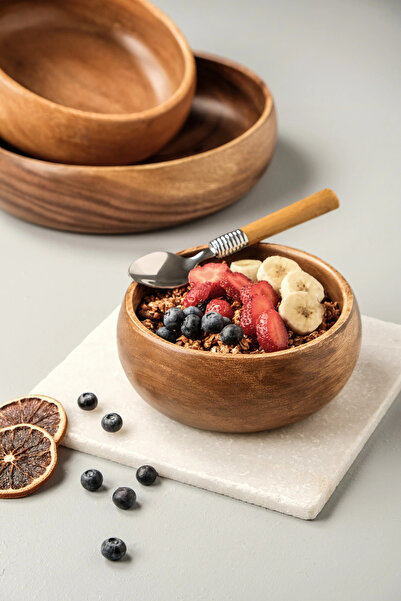 AVANTAGE HOME Bella - Acacia Set of 3 Large Size Bowls 25 cm / 20 cm / 15 cm