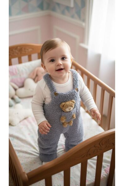 VİŞNE BEBE AYICIK DETAYLI WELSOFT BEBEK ÇOCUK SLOPET TAKIM