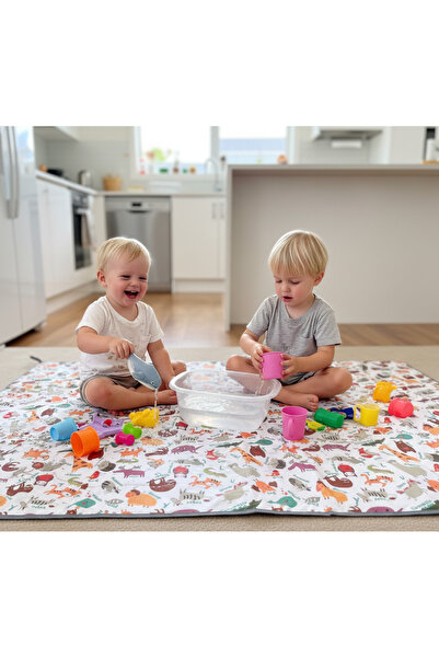 yorni 145x100cm Zoo Sıvı Geçirmez Mama Sandalyesi Altı Için Yer Örtüsü, Masa Örtüsü, Makinada Yıkanabilir