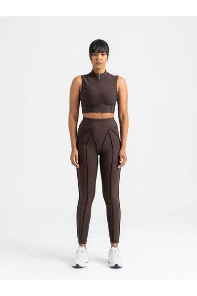 lismina Sculpt Line Kahverengi Dikiş Modelli Spor Tayt
