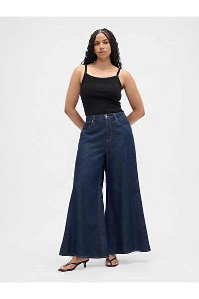 GAP Kadın Mavi Wide Leg Jean Pantolon