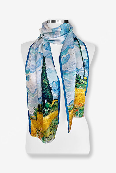 Galiga Van Gogh - Cypress %100 İpek Fular 45*165cm 'Art on silk'