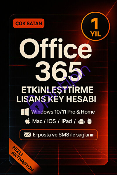 MICROSOFT Office 365 Etkinleştirme Lİsans Key Hesabı 1 Yıl MS Windows 10 ve 11 Pro&Home Mac/iOS/iPad/Android