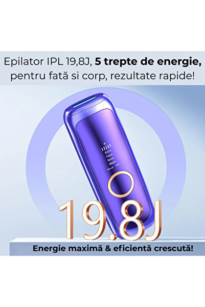 FENIKEST FL-B512 IPL Hair Removal Device with Cooling, 5 Intensities, 2 Modes, 36W, Violet