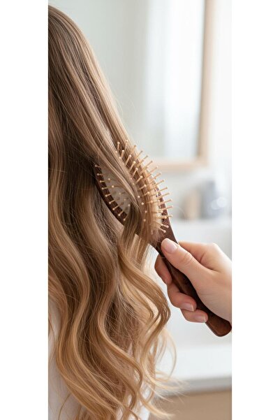 Efsoon Organics Βούρτσα μαλλιών από ξύλο οξιάς, μέγεθος τσάντας, για κορίτσια, φυσικό, φιλικό προς το περιβάλλον, μασάζ μαλλιών, Vegan, αντιστατικό