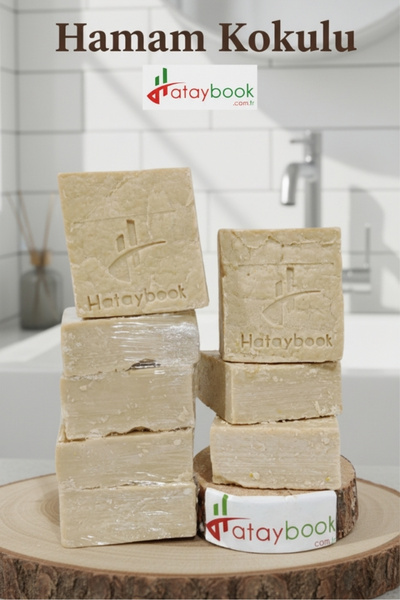 Hataybook صابون أبيض نقي معطر برائحة الحمام 7 قطع 900 غرام