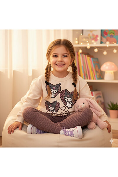 Minamino Girl's 2/5 Years Old Kuromi Printed Girl's Suit